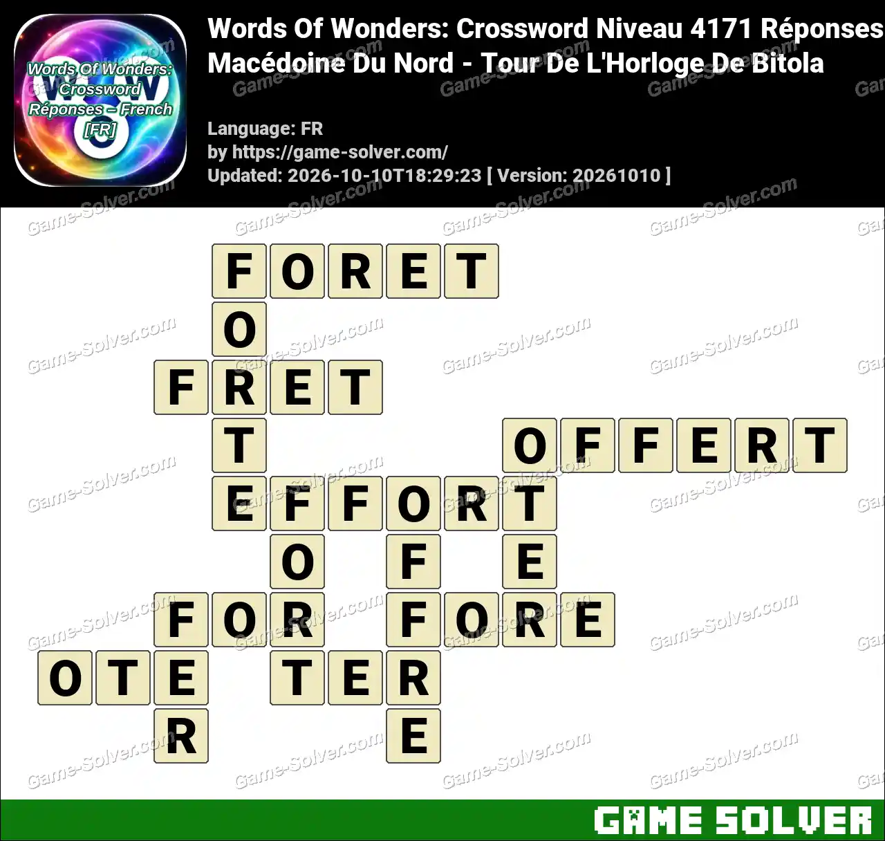 Words Of Wonders: Crossword Niveau 4171 Réponses – Macédoine Du Nord – Tour De L’Horloge De Bitola
